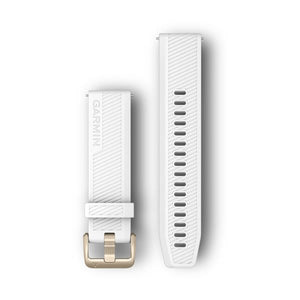 Quick Release-Armbänder (20 mm) Weiß, Hellgoldfarbene Hardware – Garmin