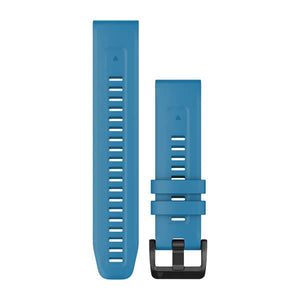 QuickFit® 22 Uhrenarmbänder, Cirrus Blue, Schwarze Edelstahl-Hardware – Garmin