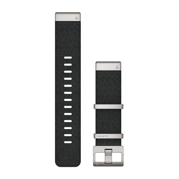 QuickFit® 22 Uhrenarmbänder, Jacquardgewebtes Nylonarmband – Schwarz – Garmin
