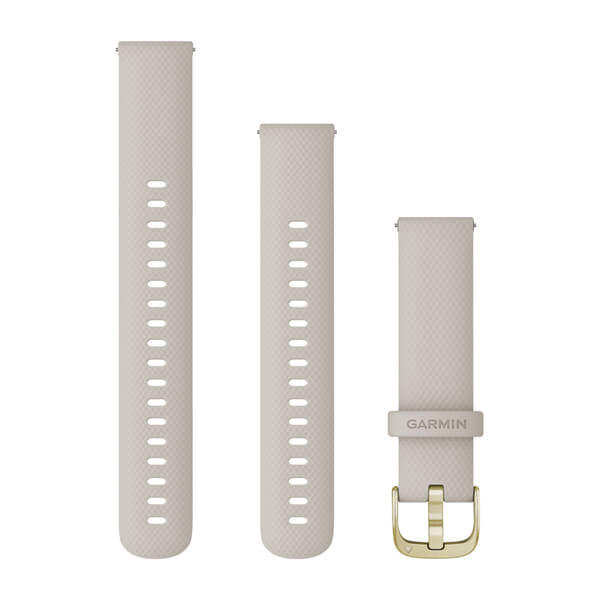 Quick Release-Armbänder (18 mm), Hell Sand Silikon, Hellgoldfarbene Hardware – Garmin