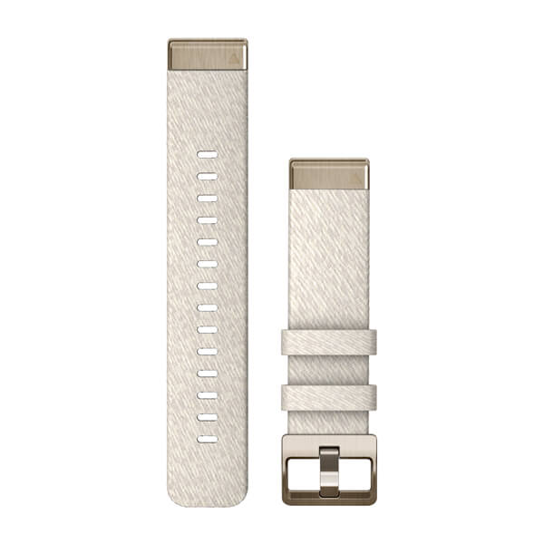 QuickFit® 20 Uhrenarmbänder, Crememeliert Nylon, Cream Gold Hardware – Garmin