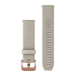 Quick-Release-Armbänder (20 mm) Hellbeige Roségoldfarbene Hardware – Garmin