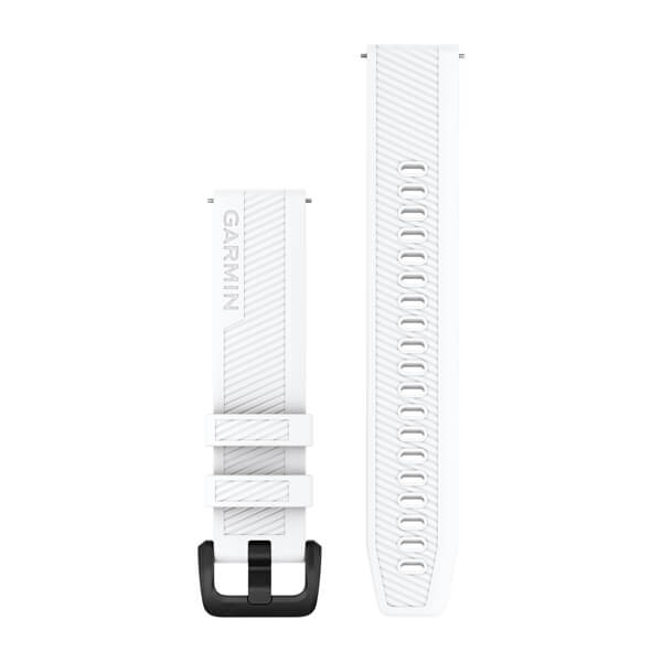 Quick Release-Armbänder (20 mm), Weiß, Schwarze Hardware – Garmin