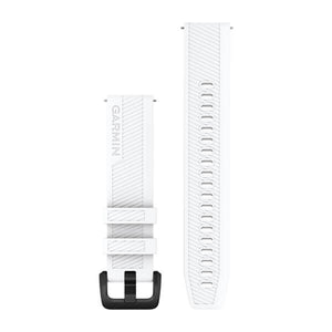 Quick Release-Armbänder (20 mm), Weiß, Schwarze Hardware – Garmin