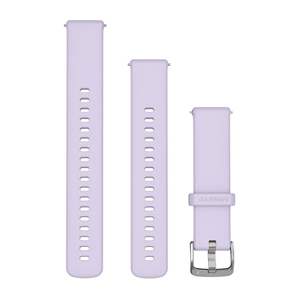 Quick Release-Armbänder (18 mm), Periwinkle Silikon, Silberne Hardware – Garmin
