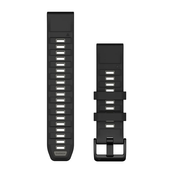 QuickFit® 22-Armbänder, Schwarz/Pebble Grey Silikon – Garmin