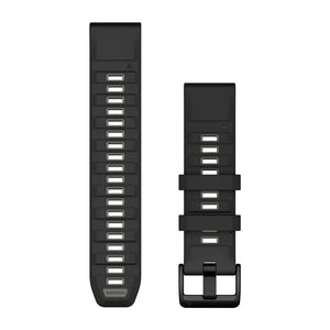 QuickFit® 22-Armbänder, Schwarz/Pebble Grey Silikon – Garmin