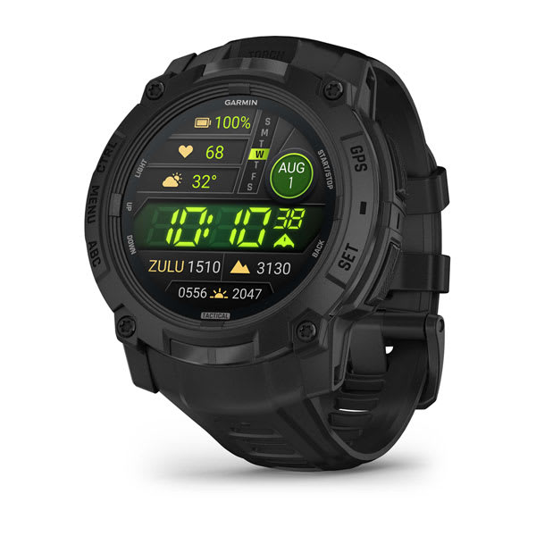 Instinct® 3 – 50 mm, AMOLED, Tactical Edition, Schwarz mit schwarzem Armband – Garmin