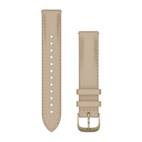 Quick Release Armbänder (18 mm), Helles Sand Leder, Cream Gold Hardware – Garmin