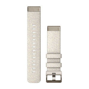 QuickFit® 20 Uhrenarmbänder, Creme meliert Nylon, Soft Gold Hardware – Garmin