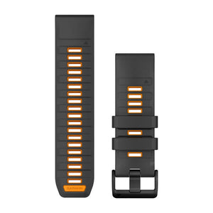 QuickFit® 26-Armbänder aus Silikon Graphite/Spark Orange – Garmin