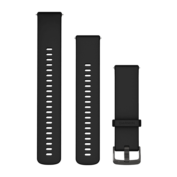Quick Release-Armbänder (22 mm), Schwarz mit Slate Grey Hardware – Garmin