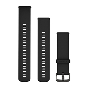 Quick Release-Armbänder (22 mm), Schwarz mit Slate Grey Hardware – Garmin
