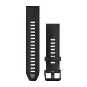 QuickFit® 20 Armbänder, Schwarz/Pebble Grey Silikon – Garmin