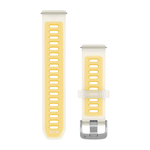 Quick-Release-Armbänder (20 mm), Transparent Bone/Mango mit Silberfarbener Hardware – Garmin