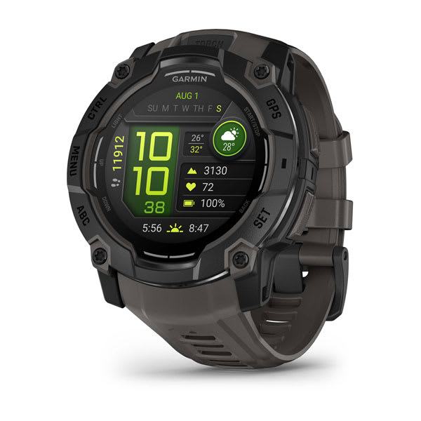 Instinct® 3 – 50 mm, AMOLED, Schwarz Mit Charcoal Riemen – Garmin