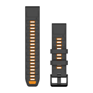 QuickFit® 22 Armbänder aus Silikon, Graphite/Spark Orange – Garmin