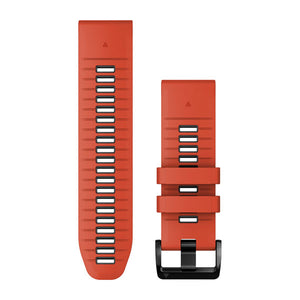 QuickFit® 26 Uhrenarmbänder, Flame Red/Graphite Silikon – Garmin