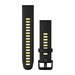 QuickFit® 20 Uhrenarmbänder, Schwarz/Electric Lime Silikon – Garmin