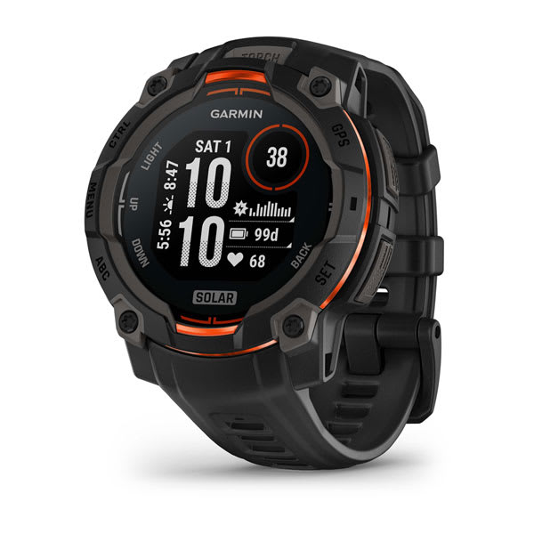 Instinct® 3 – 45 mm, Solar, Schwarz mit schwarzem Armband – Garmin