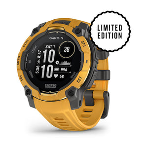 Instinct® 3 – 45 mm, Solar, Sunburst mit Sunburst/Grauem Armband – Garmin