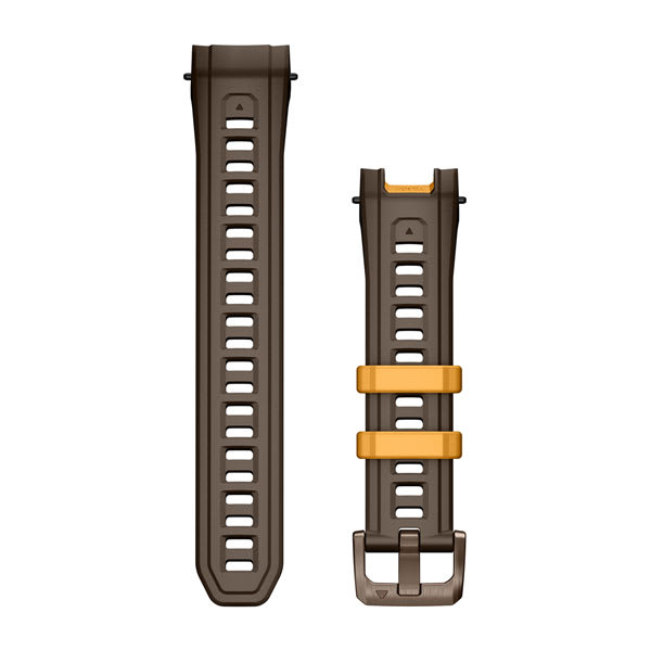 22-mm-Armbänder (Instinct® 3 - 45 mm/Instinct Crossover AMOLED), Cocoa Silikon mit Metallschließe – Garmin