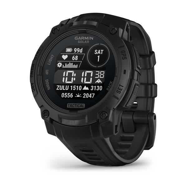 Instinct® 3 – 45 mm, Solar, Tactical Edition, Schwarz mit schwarzem Armband – Garmin