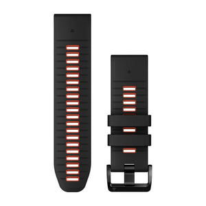 QuickFit® 26 Uhrenarmbänder, Black/Flame Red Silikon – Garmin
