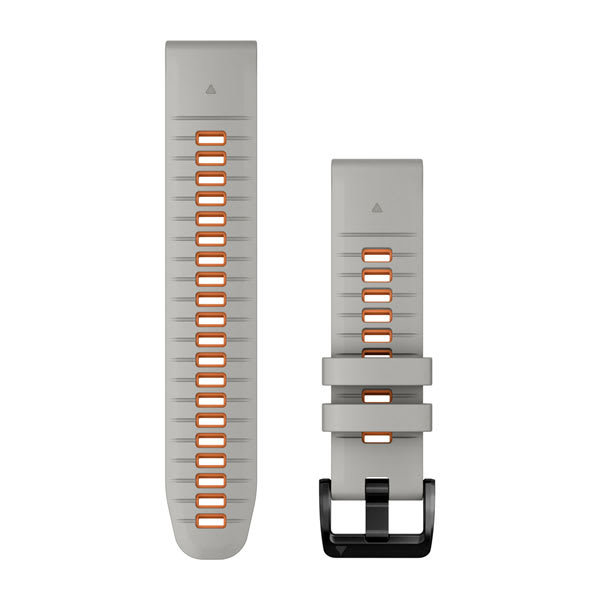 Quickfit 22 mm Uhrenarmbänder, Fog Gray/Ember Orange Silikon – Garmin