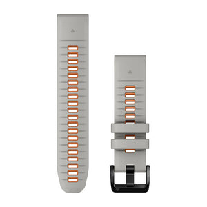 Quickfit 22 mm Uhrenarmbänder, Fog Gray/Ember Orange Silikon – Garmin