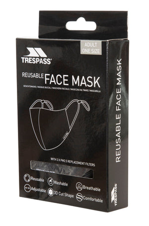 Cloth Face Mask + 3 Filters - Black - Trespass