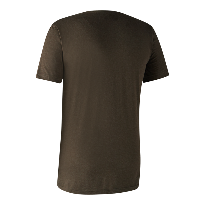Basic-T-Shirt im 2er-Pack – Brown Leaf Melange – Deerhunter