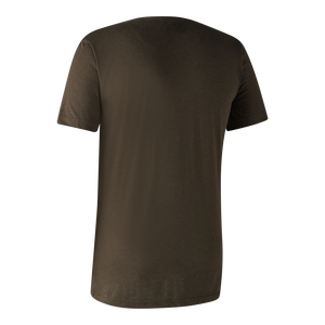 Basic 2er-Pack T-Shirt in Brown Leaf Melange - Deerhunter