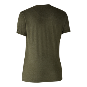 Damen Basis 2er-Pack T-Shirt Adventure - Green Melange - Deerhunter
