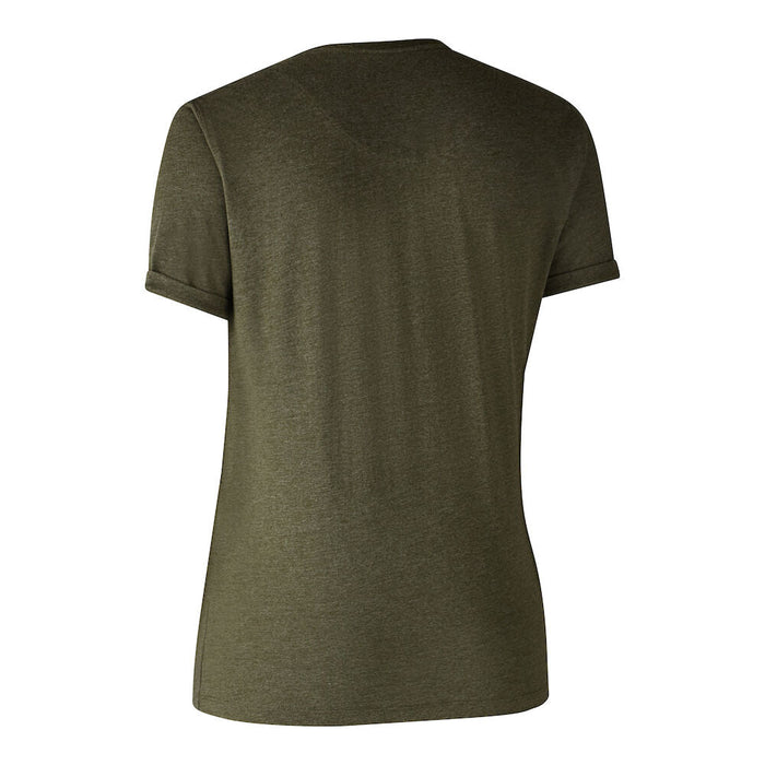 Damen Basis 2er-Pack T-Shirt Adventure - Green Mel/Brown Leaf - Deerhunter