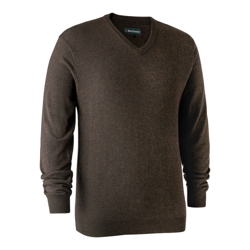 Kingston Pullover mit V-Ausschnitt Dark Elm - Deerhunter