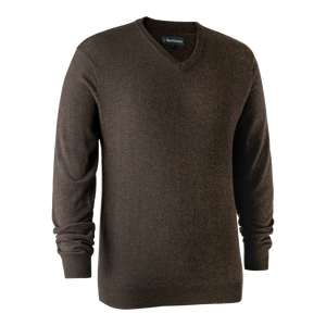Kingston Pullover mit V-Ausschnitt Dark Elm - Deerhunter