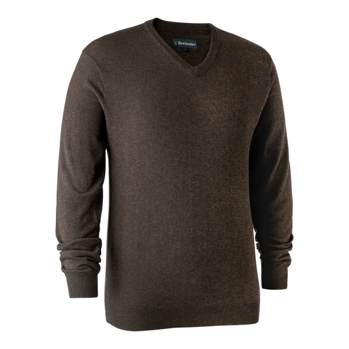 Kingston-Strickpullover mit V-Ausschnitt – Dunkle Ulme – Deerhunter