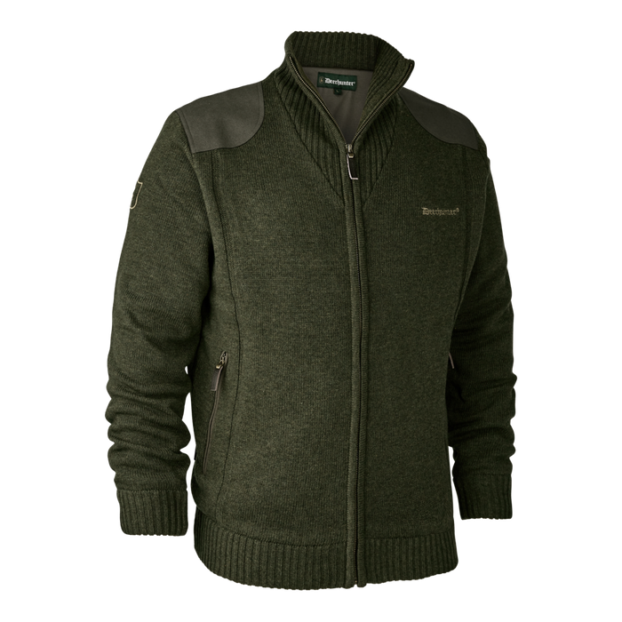Carlisle-Strickjacke mit Stormliner – Green Melange – Deerhunter