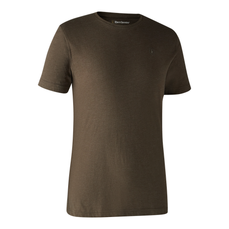Basic 2er-Pack T-Shirt in Brown Leaf Melange - Deerhunter
