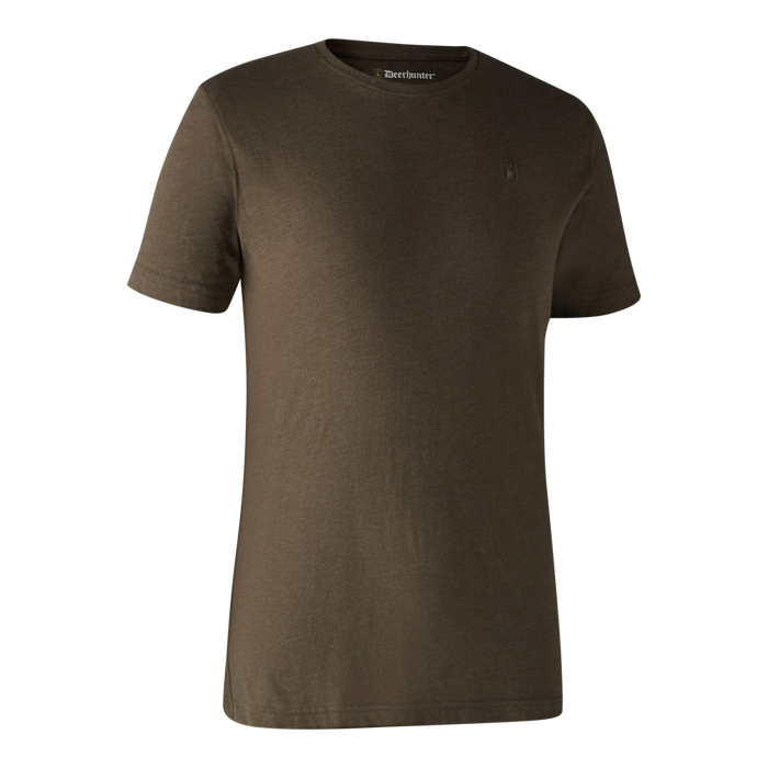 Basic-T-Shirt im 2er-Pack – Brown Leaf Melange – Deerhunter