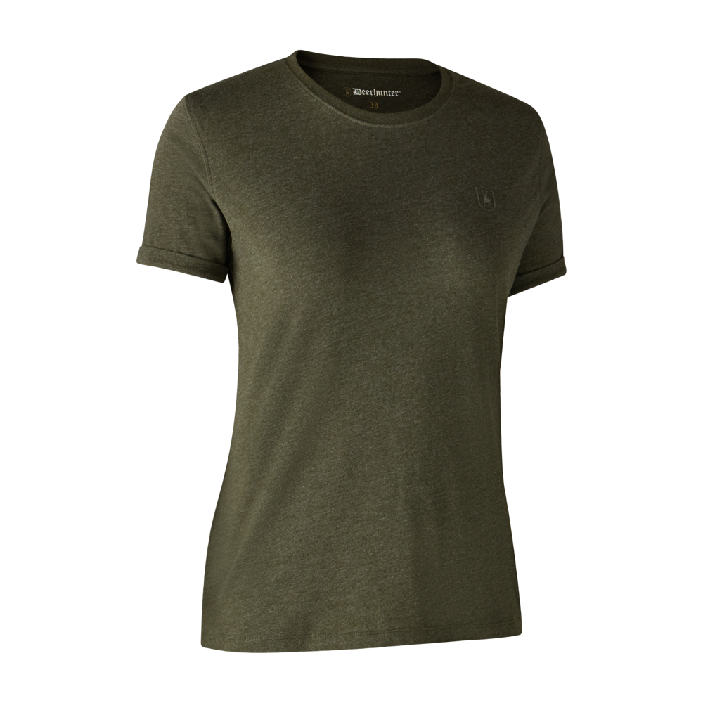 Damen Basis 2er-Pack T-Shirt Adventure - Green Mel/Brown Leaf - Deerhunter