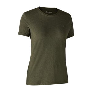 Damen Basis 2er-Pack T-Shirt Adventure - Green Mel/Brown Leaf - Deerhunter