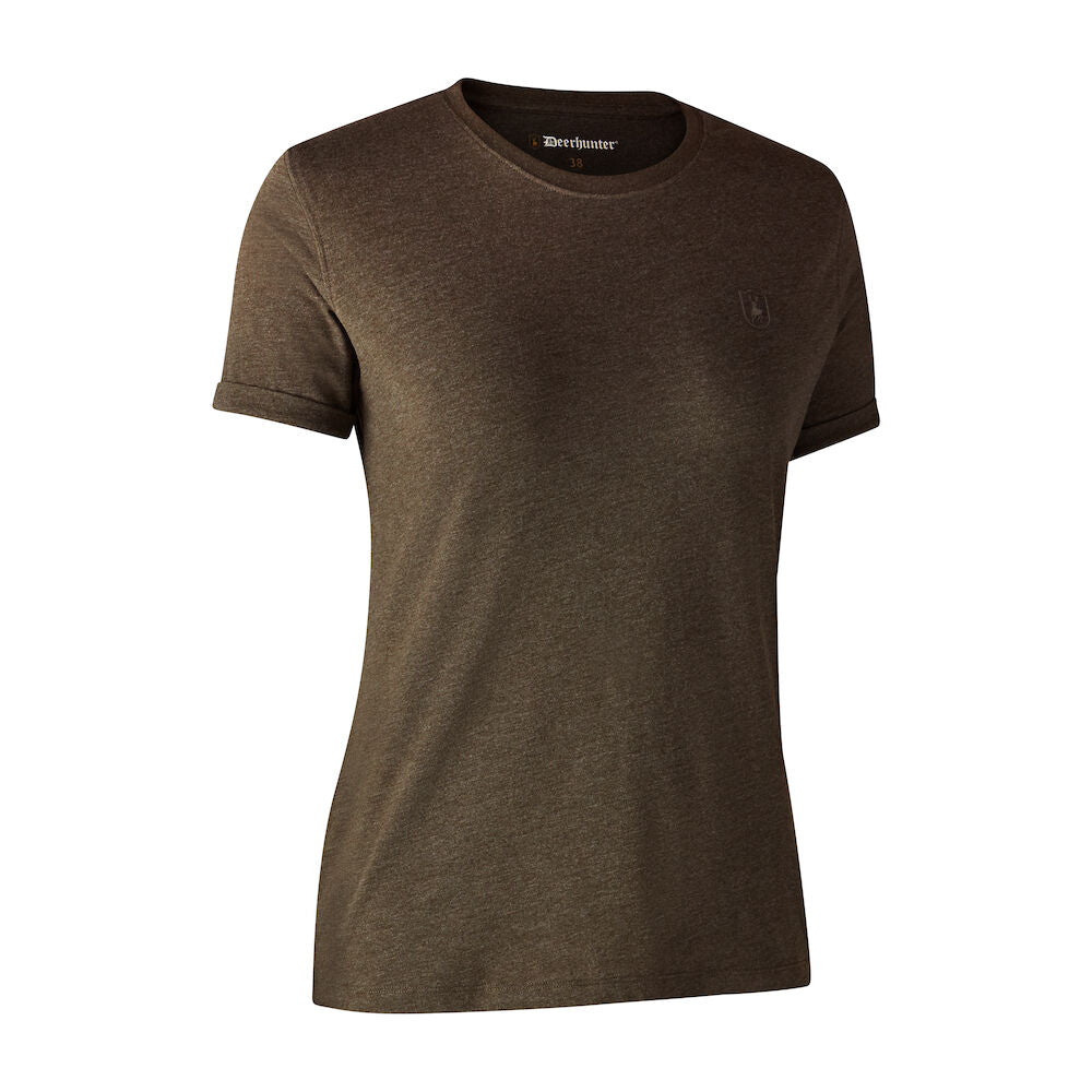 Damen Basis 2er-Pack T-Shirt Adventure - Green Mel/Brown Leaf - Deerhunter