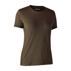 Damen Basis 2er-Pack T-Shirt Adventure - Green Mel/Brown Leaf - Deerhunter