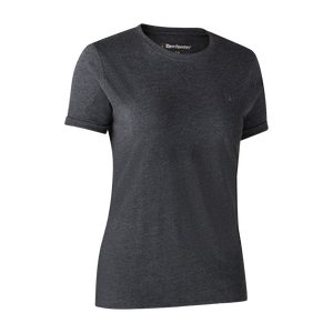 Damen Basis 2-Pak T-Shirt Braun Leaf Melange - Deerhunter