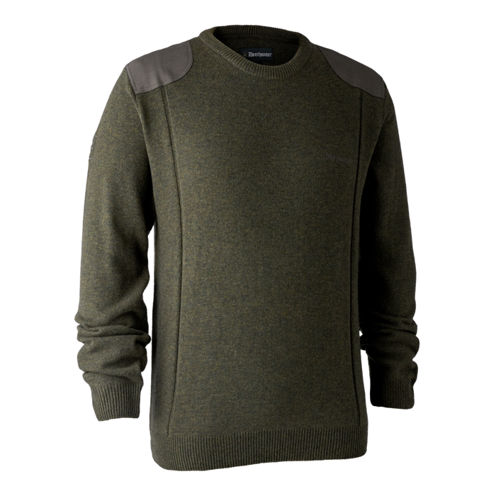 Sheffield-Strickpullover mit Rundhalsausschnitt – Grün – Deerhunter