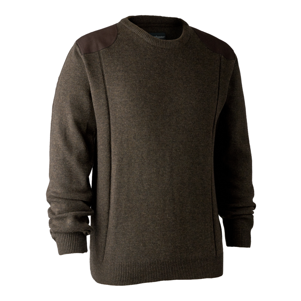 Sheffield Strickpullover mit rundem Ausschnitt Dark Elm - Deerhunter