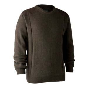 Sheffield Strickpullover mit rundem Ausschnitt Dark Elm - Deerhunter