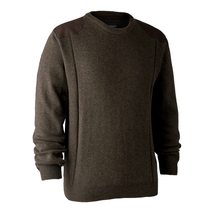 Sheffield Strickpullover mit rundem Ausschnitt Dark Elm - Deerhunter